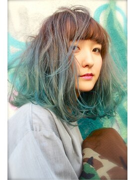 ビビト(bibito) bibito グラデーションカラー エメラルドブルー！！ NAVY!!!