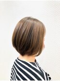前下がり/小顔/ショートボブ/ショート/ひし形/アッシュベージュ