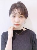 ゆるウエーブ_カーキグレージュマッシュショート_8540