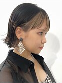 大人かわいい切りっぱなしボブ×カームフェイスフレーミング