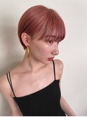 ショート/デザインカラー/ピンクベージュ/大人かわいい/似合わせ