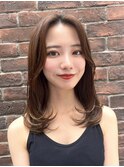 韓国前髪顔周りロング×インナーグレージュ[心斎橋/髪質改善]