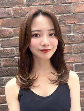 ロンド ストラーダ 心斎橋(Lond strada) 韓国前髪顔周りロング×インナーグレージュ[心斎橋/髪質改善]