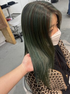 スクリバイタヒエ(SUKURI by tahie) #グリーンカラー　#バレイヤージュ