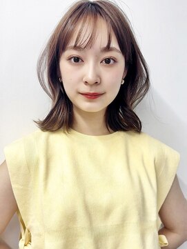 ガーデン オオタカノモリ(garden otakanomori) ふんわりミディアム×小顔前髪レイヤーカット×ツヤ髪スタイルj