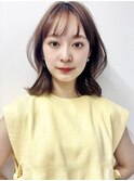ふんわりミディアム×小顔前髪レイヤーカット×ツヤ髪スタイルj