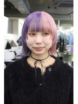 レコ 渋谷(LECO)&nbsp;ハーフアンドハーフカラーホワイトピンクとペールラベンダー