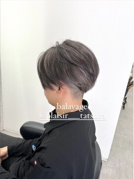 プレジールバイラファブリック(PLAISIR by LA FABRIQUE) PLAISIR/佐々木 バレイヤージュ メンズ シルバーグレー 草加