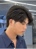 清潔感のある短めセンターパート