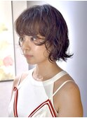 ドライパーマゆるめパーマウルフパーマミディアムパーマ銀座暗髪