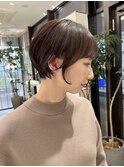 ブリーチなし白髪を馴染ませるカラー丸みショート
