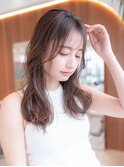 髪質改善レイヤーカット/ココアベージュ/ヘーゼルブラウン/小顔