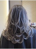海外ヘアーハッシュカットレイヤーカットハイライトカラー