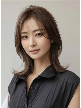 ハーツ(Heart's) ミディアム×白髪ぼかしカラー３０代４０代５０代６０代