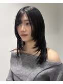 韓国風ハイレイヤーで魅せる大人艶黒髪ヘアー