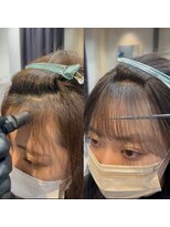 アム 表参道(am)&nbsp;前髪縮毛矯正【小顔グレージュレイヤーロングパーマ】