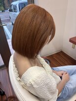 ル シェリア ケイ(Le cherien K) オレンジベージュ/ブリーチリタッチ/透明感カラー/ボブ