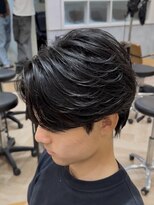 曲がる縮毛矯正専門店 バイ レイズ 名駅(RAYS) 名古屋メンズ毛流れフェザーパーマ センターパート