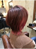 すそピンク×ウルフショート♯ハイライト♯インナー♯ブリーチ