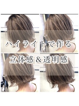 トルネード(TORNADO) 外国人風ハイライト ショートボブ グレージュ