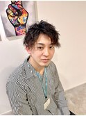 2ブログラデ ミディアムレイヤー  スパイラルパーマ