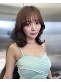 大人可愛いガーリーチョコレートアッシュ韓国ハイレイヤーカット