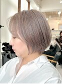 白髪ぼかし脱白髪染め似合わせショートボブ40代50代60代♪