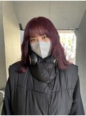 切りっぱなしボブ エアリーロング 美髪 ピンクブラウン