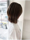 ナチュラルハイライト/レイヤーボブ/くびれボブ/ダークアッシュ