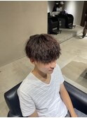 ピンクブラウンツイストスパイラルパーマ