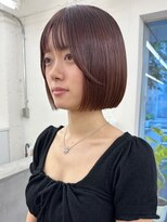 顎ラインボブ_前髪アンブレラカラーこなれミディイメチェン