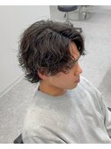 センターパートウルフサーフカール