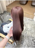 縮毛矯正/くびれヘア/アプリコットオレンジ/夏のヘアアレンジ