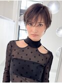 ミニウルフレイヤーカット顔周り前髪韓国ショートボブ/大宮
