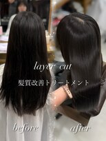 ハピネス 梅田茶屋町店(HAPPINESS)&nbsp;レイヤーカット/韓国ヘア/髪質改善トリートメント/艶髪/絹髪