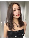 韓国ヘアーハッシュカットレイヤーカットグレージュブリーチ無し