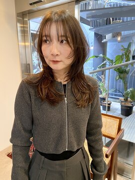 パープル(PURPLE) レイヤーカット/ウルフカット/フェイスレイヤ/シースルーバング