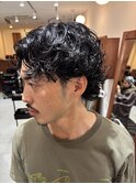 無造作ニュアンスツーブロック常田風シャドウパーマ