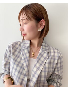 センス(SENSE) 【SENSE 自由が丘】ミニボブ×シースルーバング×ベージュカラー