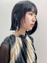 デート 下北沢(DATE)&nbsp;ニュアンスネイビーブルー/ダブルカラー/ブリーチ/下北沢