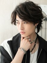 ダンディ館アダム 戸頭店&nbsp;前髪長めが◎無造作セクシーなグレージュカラーウルフB戸頭