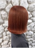 Moana【大宮】#オレンジブラウン#切りっぱなしボブ#ミディアム