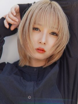 ミンクス渋谷スマートサロン(MINX shibuya smart salon) ショート 姫カット ダークアッシュ 魅力倍増カール シアーカラー