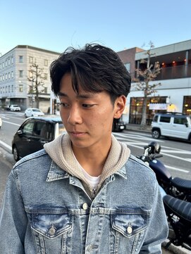 チャプター 問屋町(chapter) フェザーパーマニュアンスパーマセンターパート眉毛カット