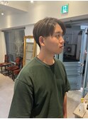 メンズショート刈り上げセンターパート刈り上げショート