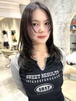 ロンドイディールバンダイ 新潟万代(Lond ideal) アプリコットオレンジくびれヘアハイライトカラー
