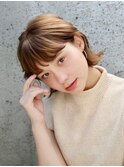 イメチェン/ホワイトブロンド/外ハネボブ/美髪/表参道/髪質改善
