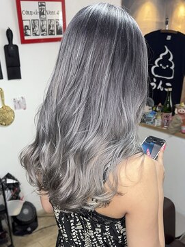 ブレイズヘアー(BLAZEhair) 【筋感カラー】ホワイトシャドールーツ×ブリーチ３回