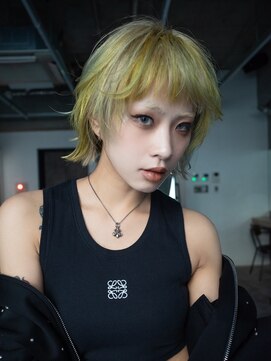 ギークス(GEEKS) 【GEEKS渋谷】レイヤーボブ/デザインカラー/ハイトーン/前髪あり