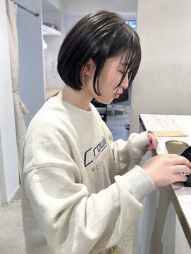 レトン 銀座(leton) ショートボブ/グレージュ/ツヤ髪/マッシュウルフ/ショートカット